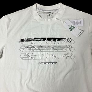 Lacoste T-Shirt Mens M White Loose Fit Piqué Short Sleeve Preppy Logo TH5529-51